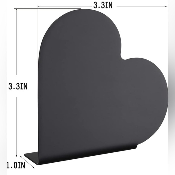 Funny, Heart Shaped Desk Decor, Stainless Steel, Black, Silver - Picture 6 of 17